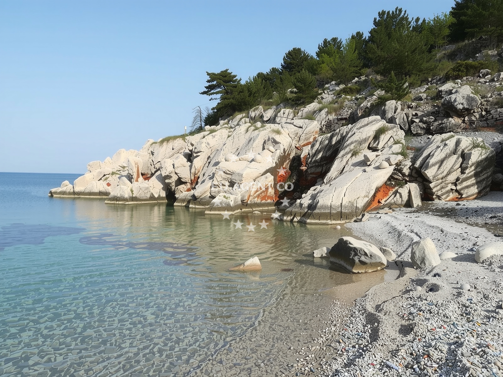 Beach facilities and surroundings at Supovica beach in Risika 274,VRBNIK,, Vrbnik