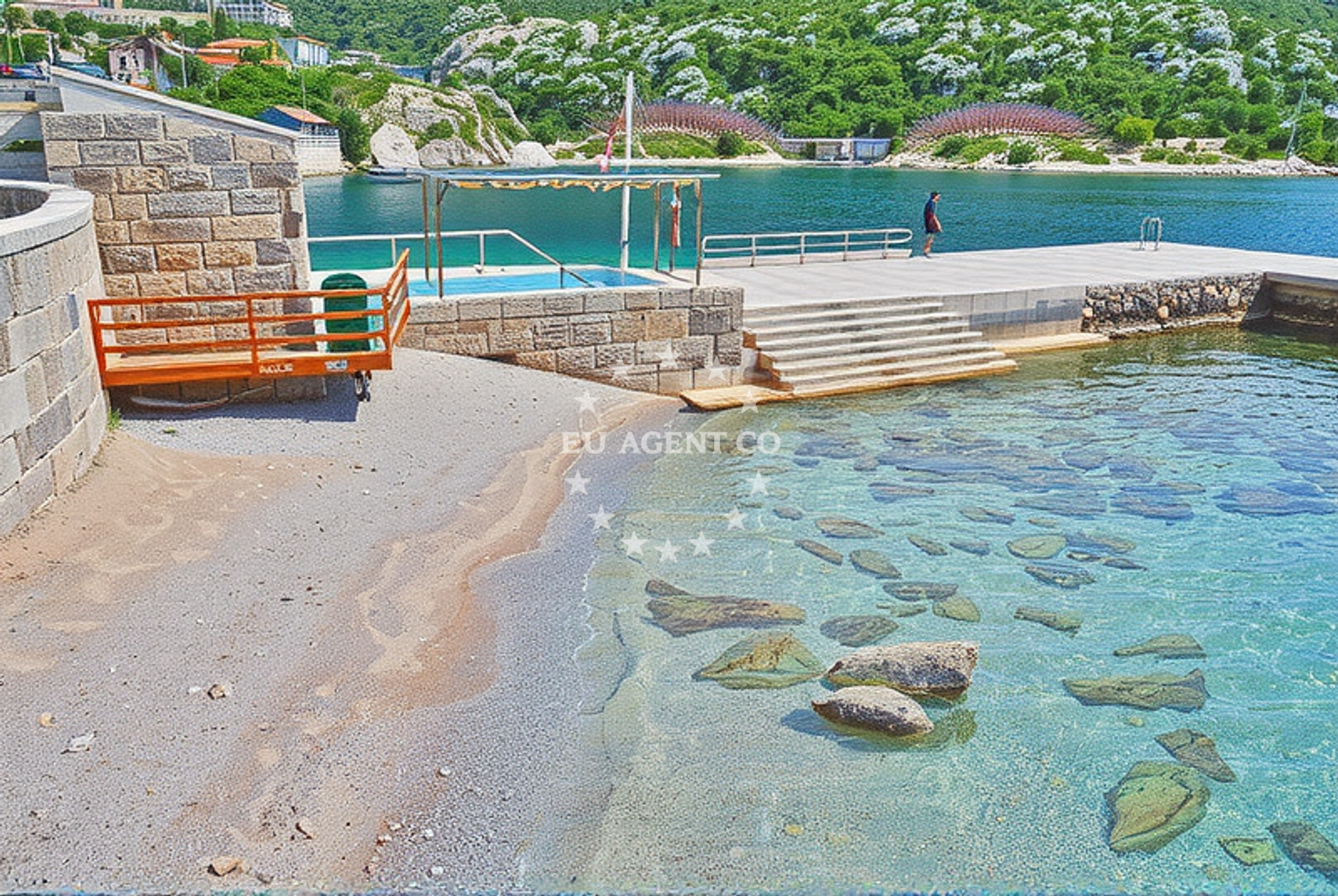 Shoreline and swimming area at Sušanj Cesarički: beaches and coves in Sušanj Cesarički