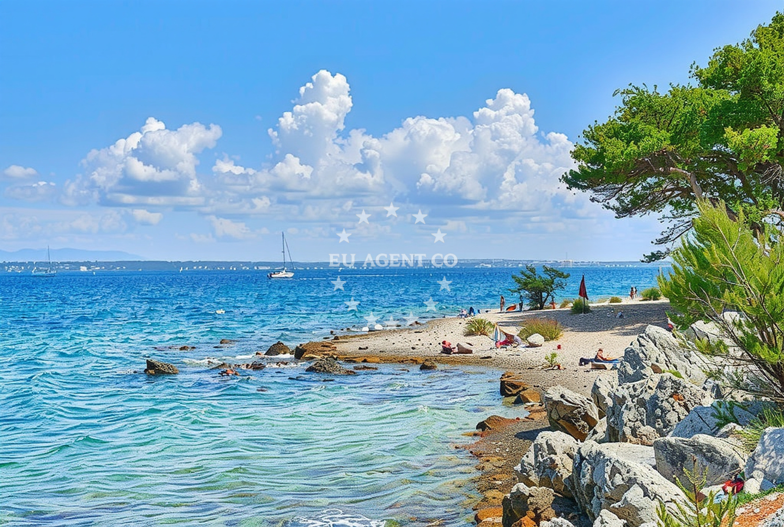 Sea and coastal view of Sušica istok, Ugljan (Ugljan) Beach in Sušica istok