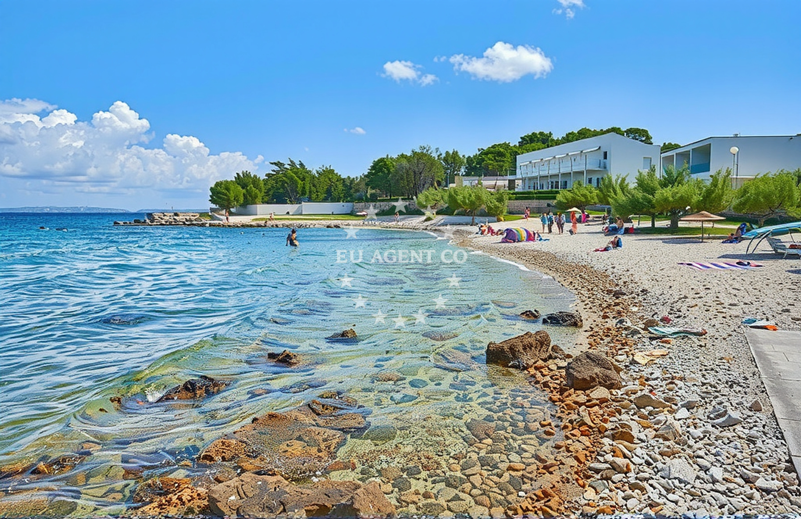 Shoreline and swimming area at Sušica kamp, Ugljan (Ugljan) Beach in Sušica kamp