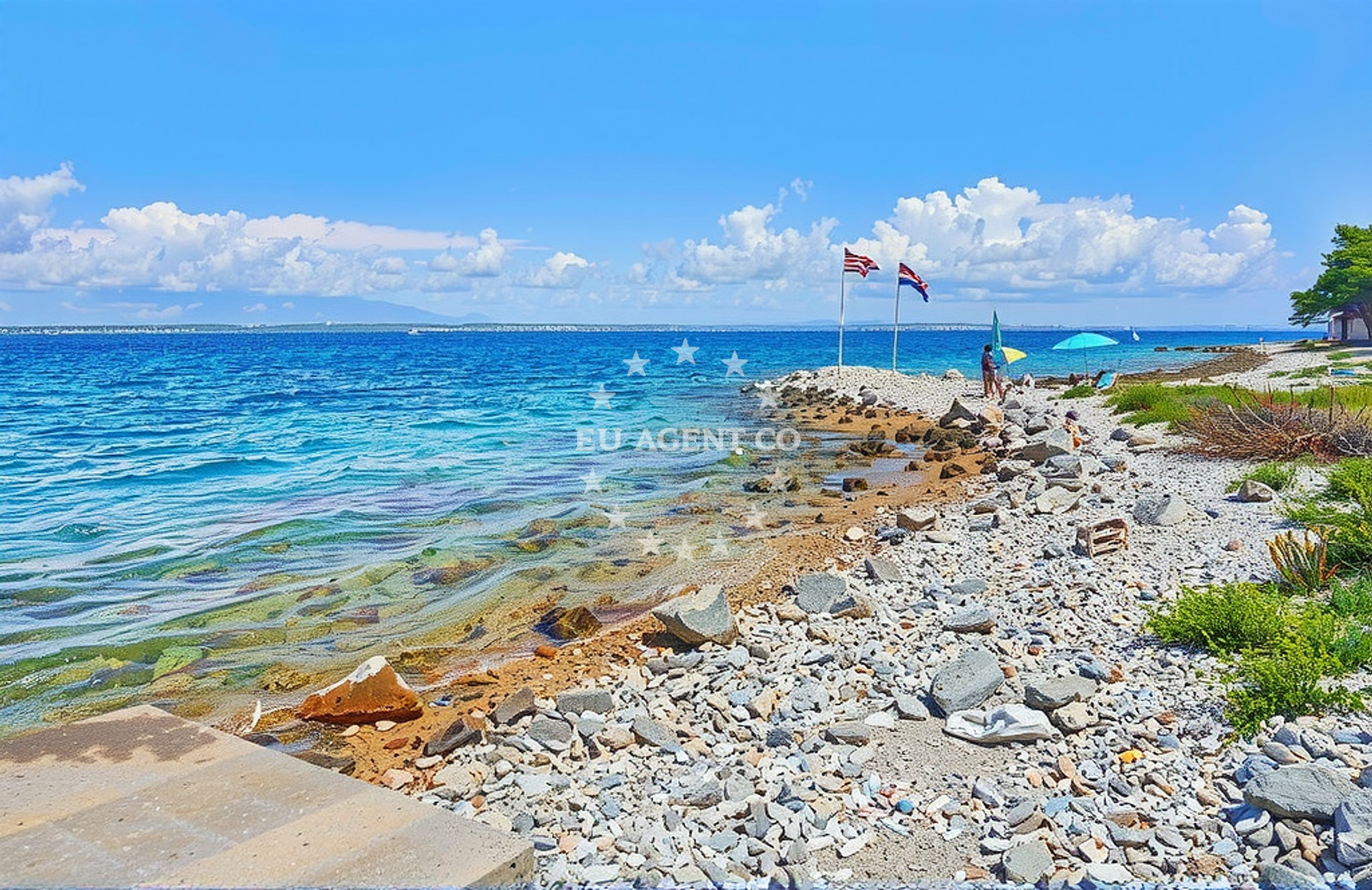 Sea and coastal view of Sušica kamp, Ugljan (Ugljan) Beach in Sušica kamp