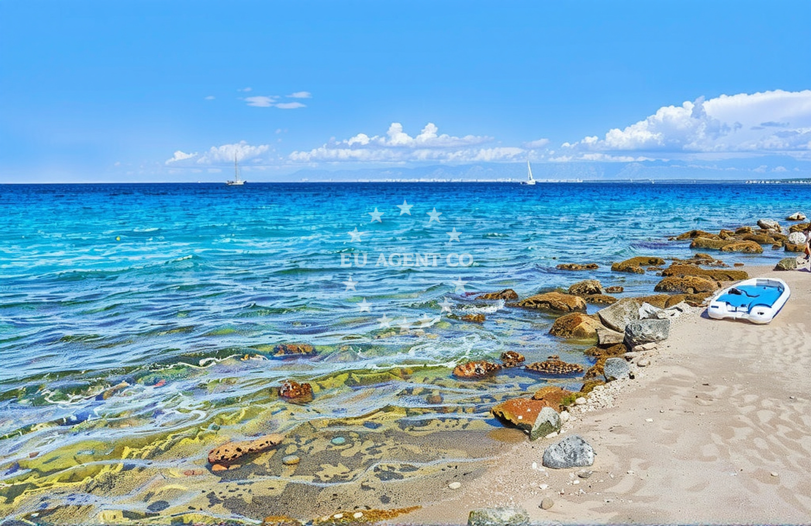 Sea and coastal view of Sušica sredina, Ugljan (Ugljan) Beach in Sušica sredina