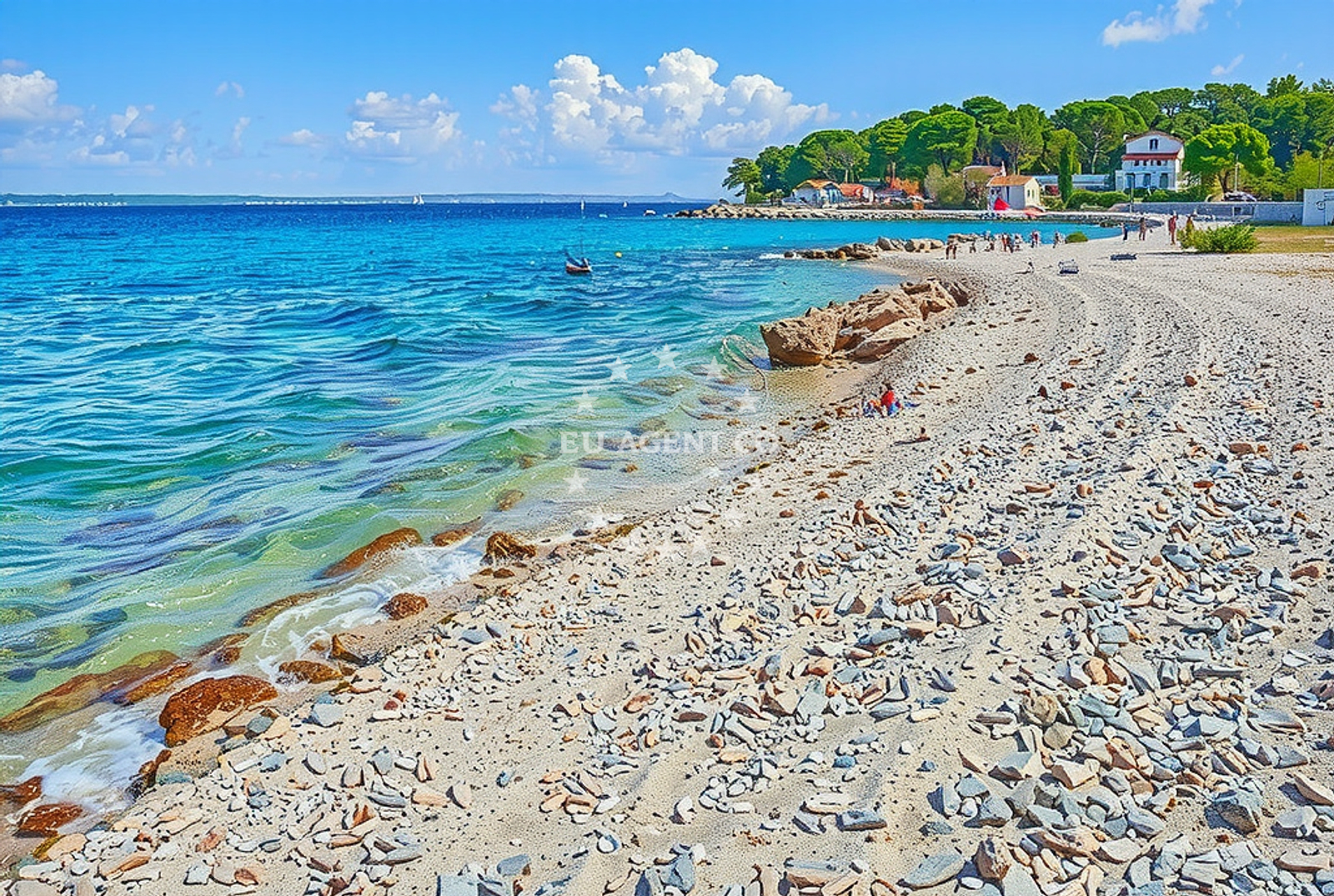 Sea and coastal view of Sušica zapad, Ugljan (Ugljan) Beach in Sušica zapad