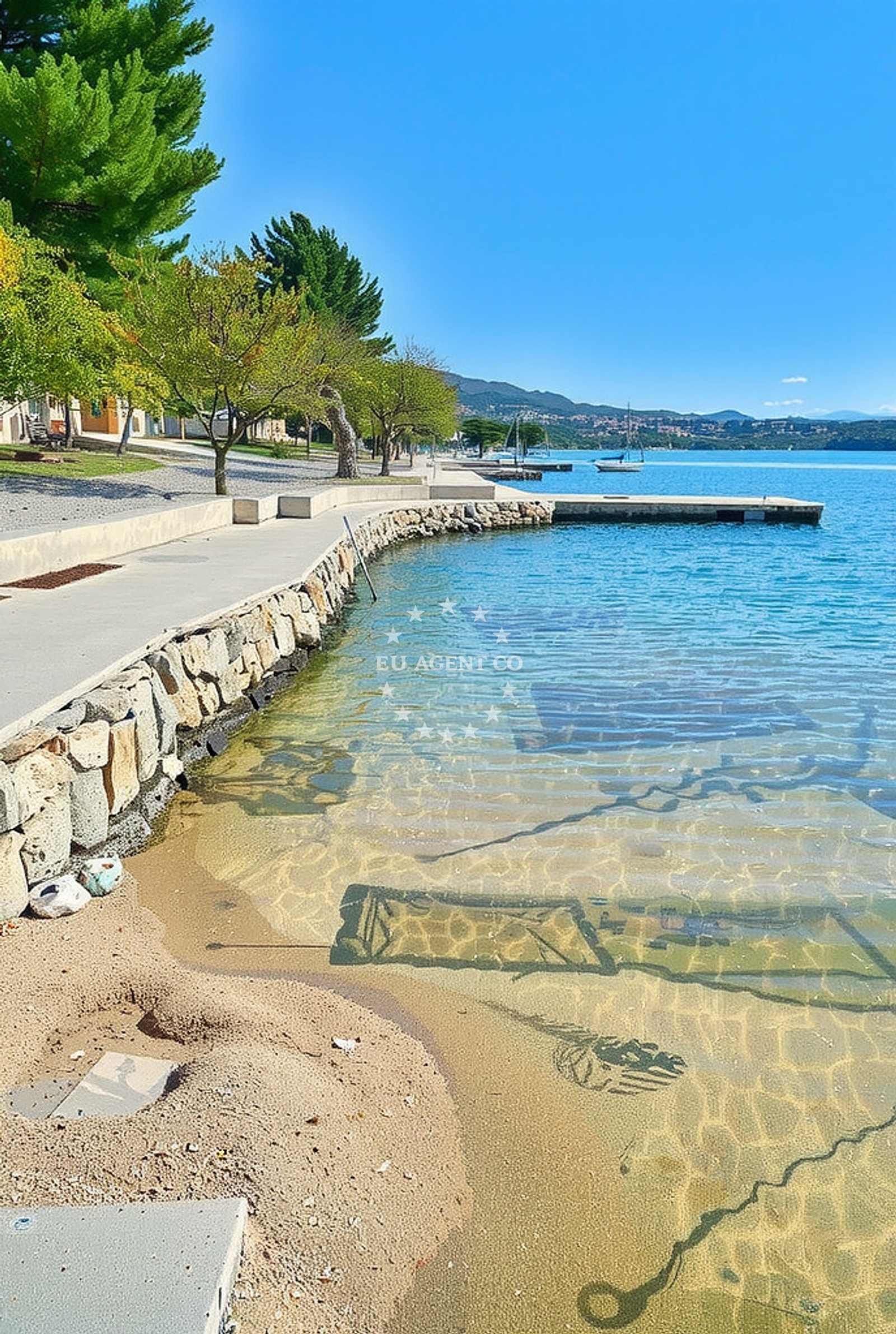 Sea and coastal view of Šušnjar II, Kruševo (Obrovac) Beach in Šušnjar II