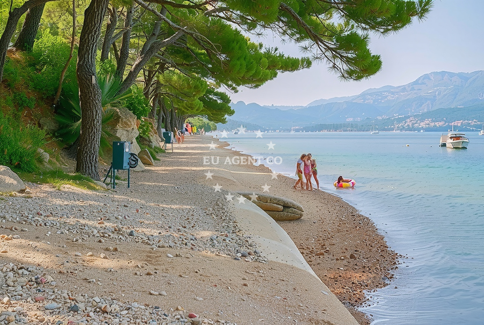 Shoreline and swimming area at Sustjepan sjever, Cavtat Beach in Sustjepan sjever