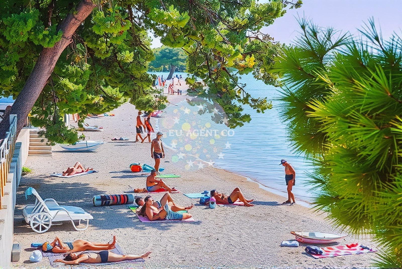 Beach facilities and surroundings at Sutikla, Podgora Beach in Sutikla