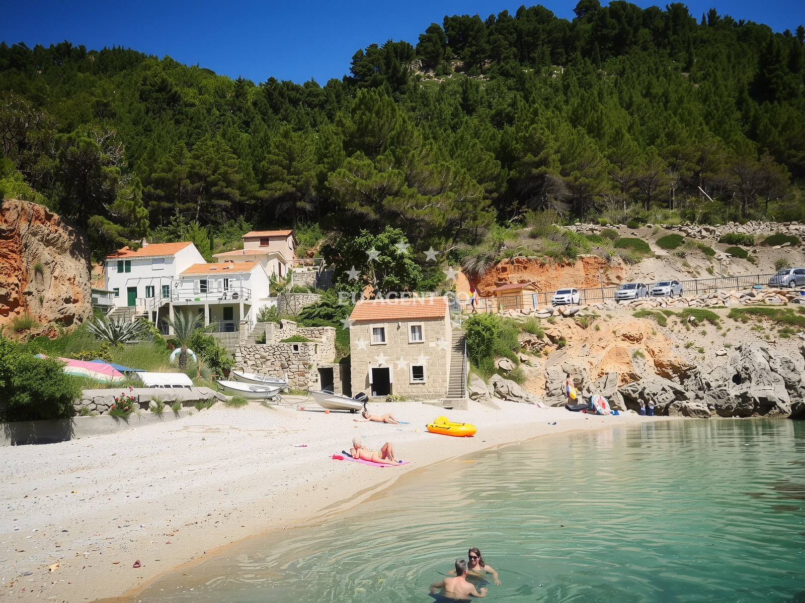 Overview of Sutmiljhoska beach in Sutmiholjska, Babino Polje