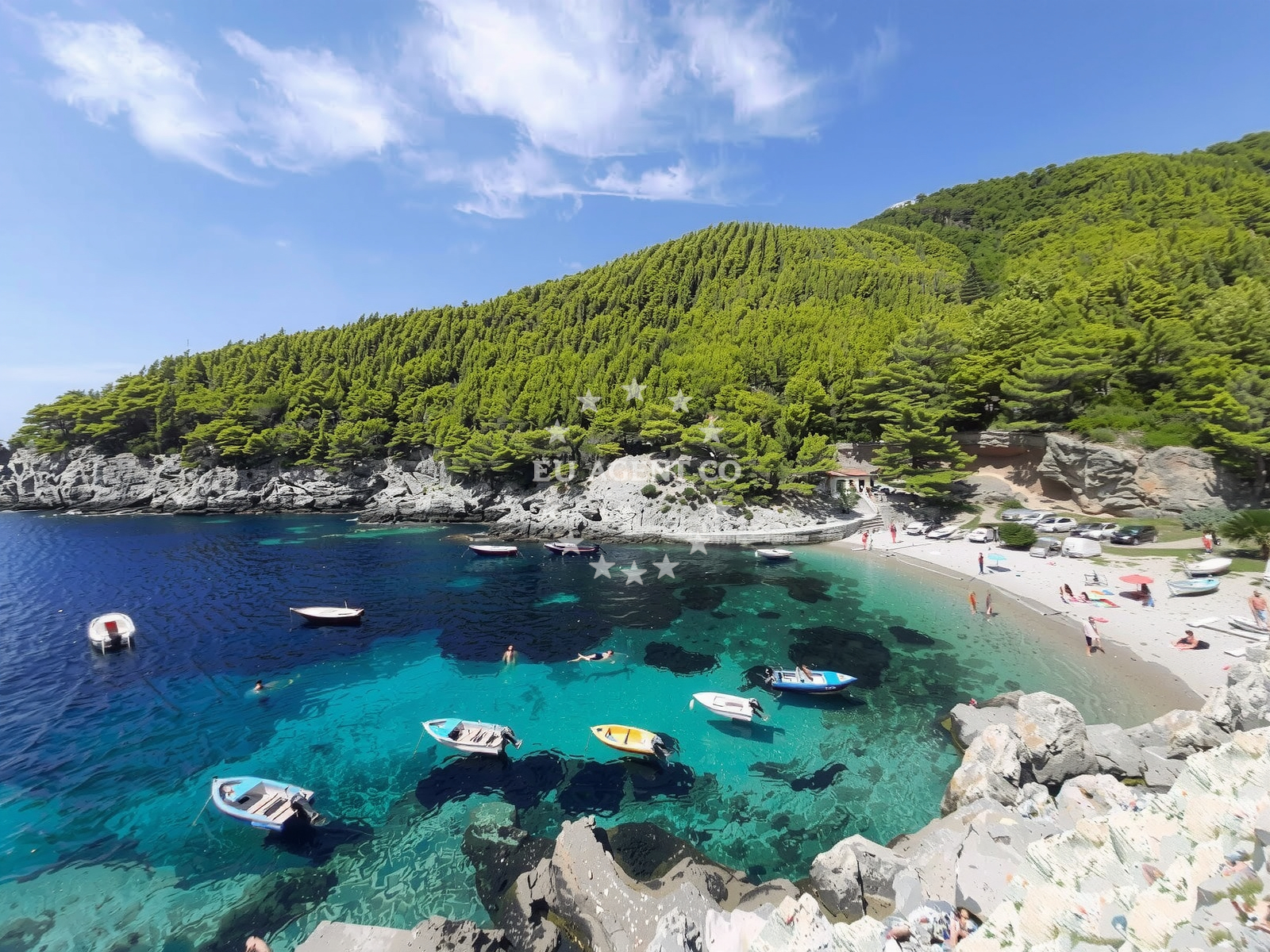 Sea and coastal view of Sutmiljhoska beach in Sutmiholjska, Babino Polje