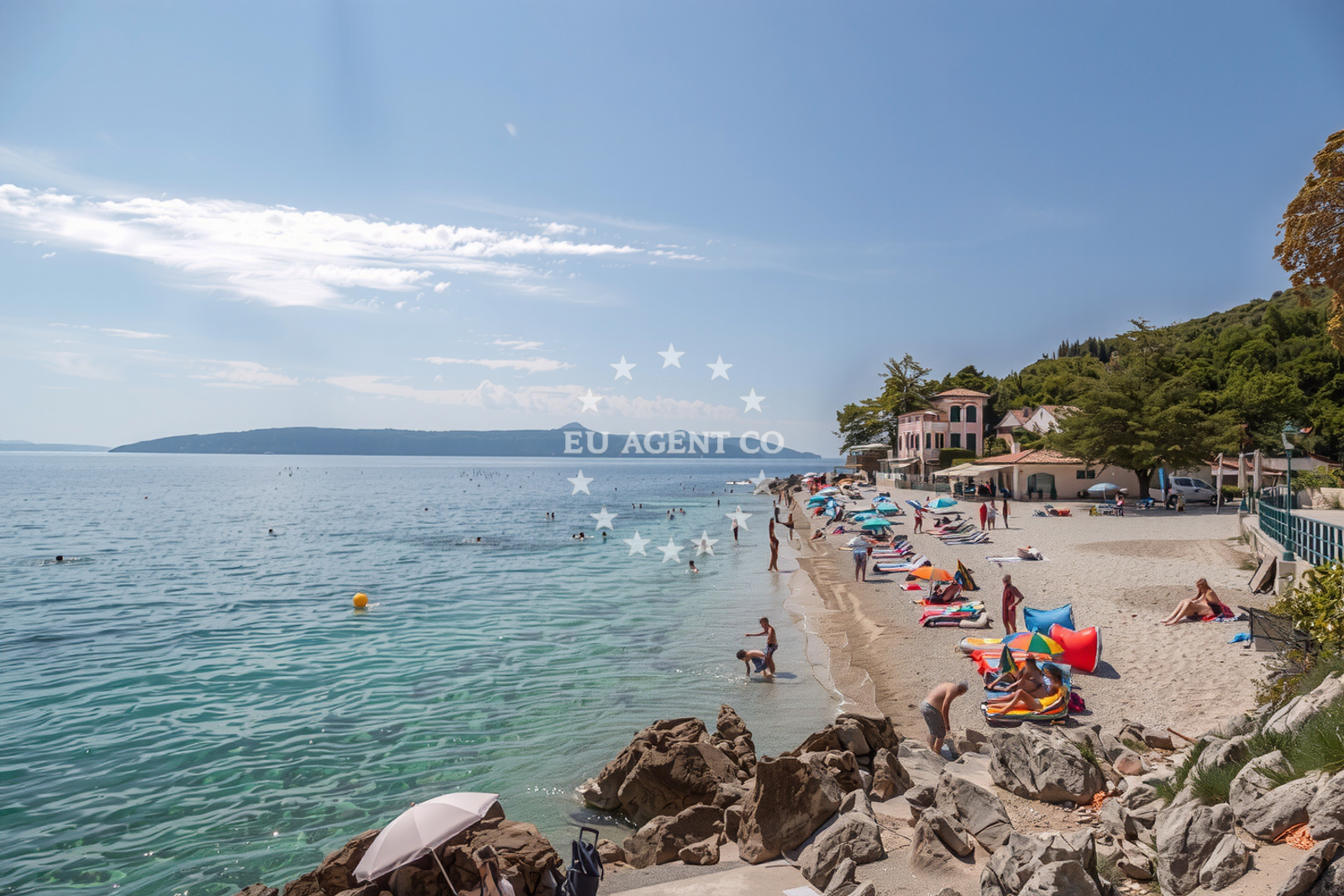 Shoreline and swimming area at Sv. Ivan beach in Jir 1C, Mošćenice
