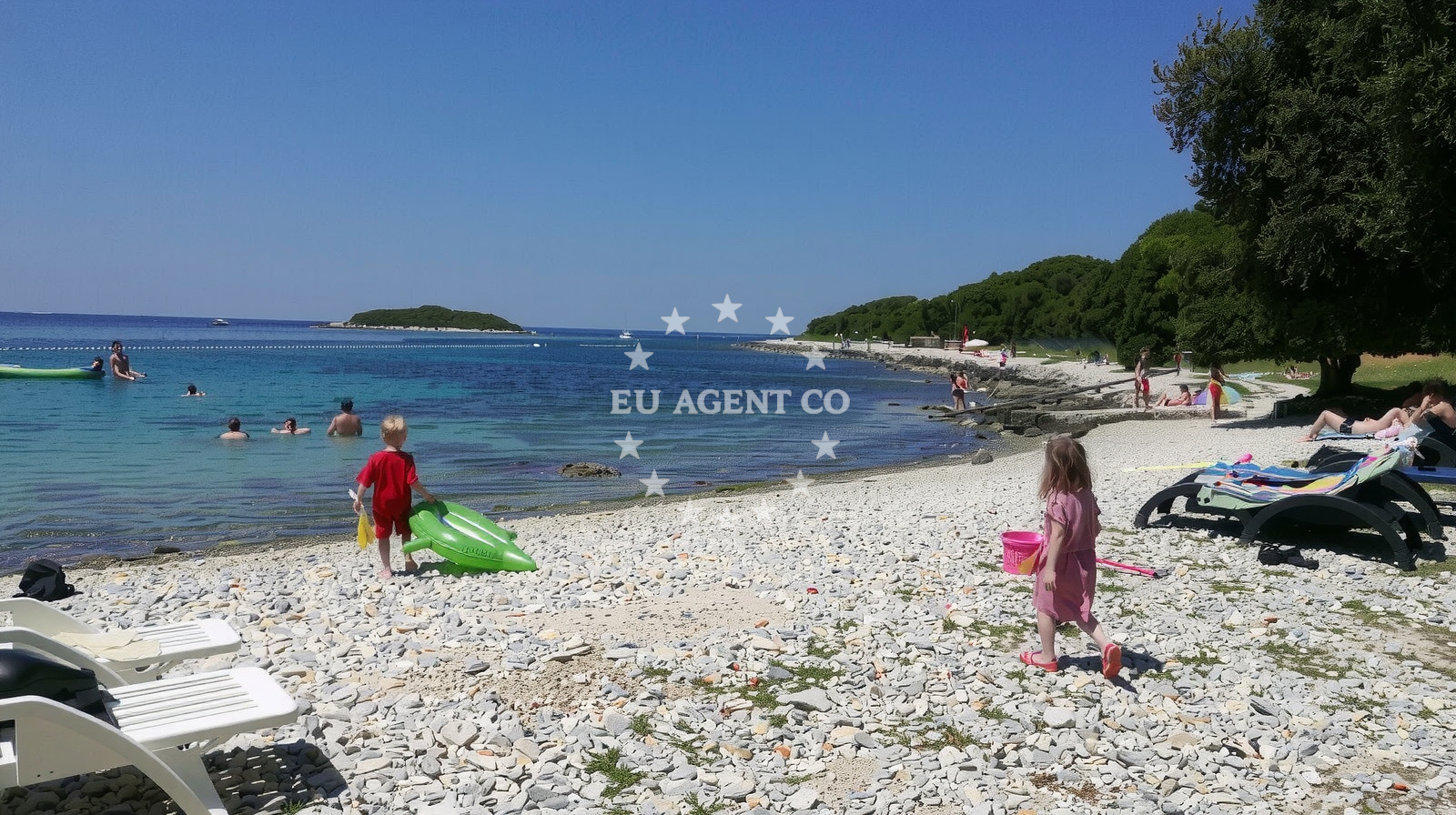 Sea and coastal view of Sv. Jakov beach in San Pol 1, Bale