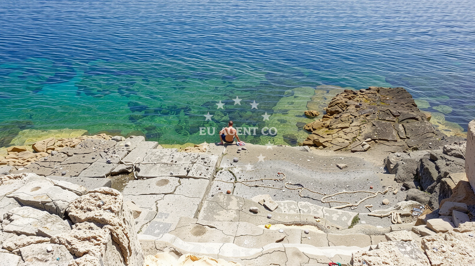 Shoreline and swimming area at Sv. Mikula beach in 218 Selo 1, Premantura