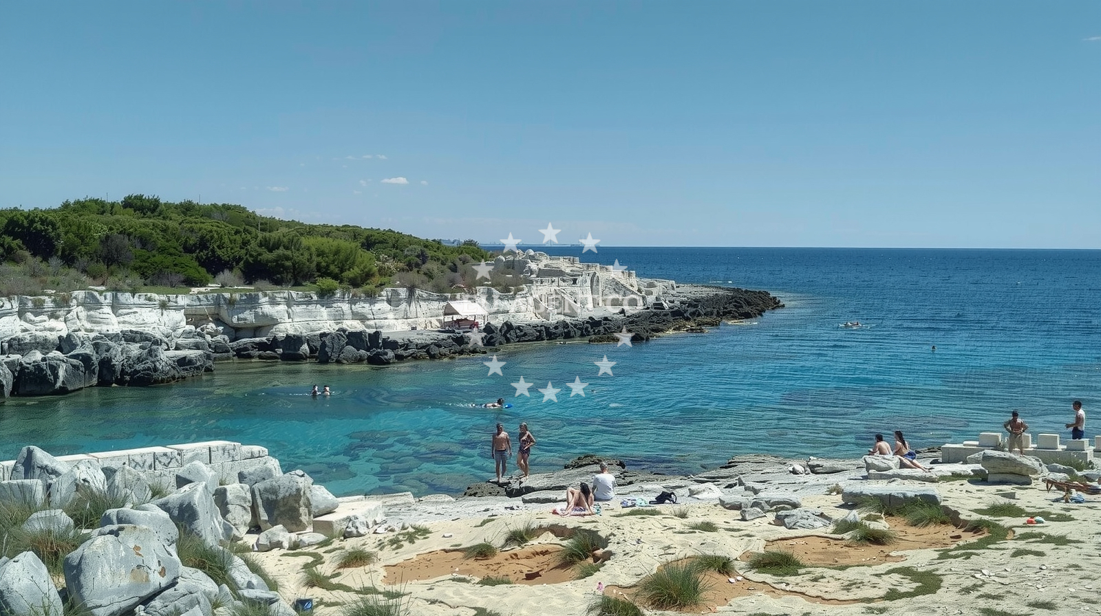 Sea and coastal view of Sv. Mikula beach in 218 Selo 1, Premantura