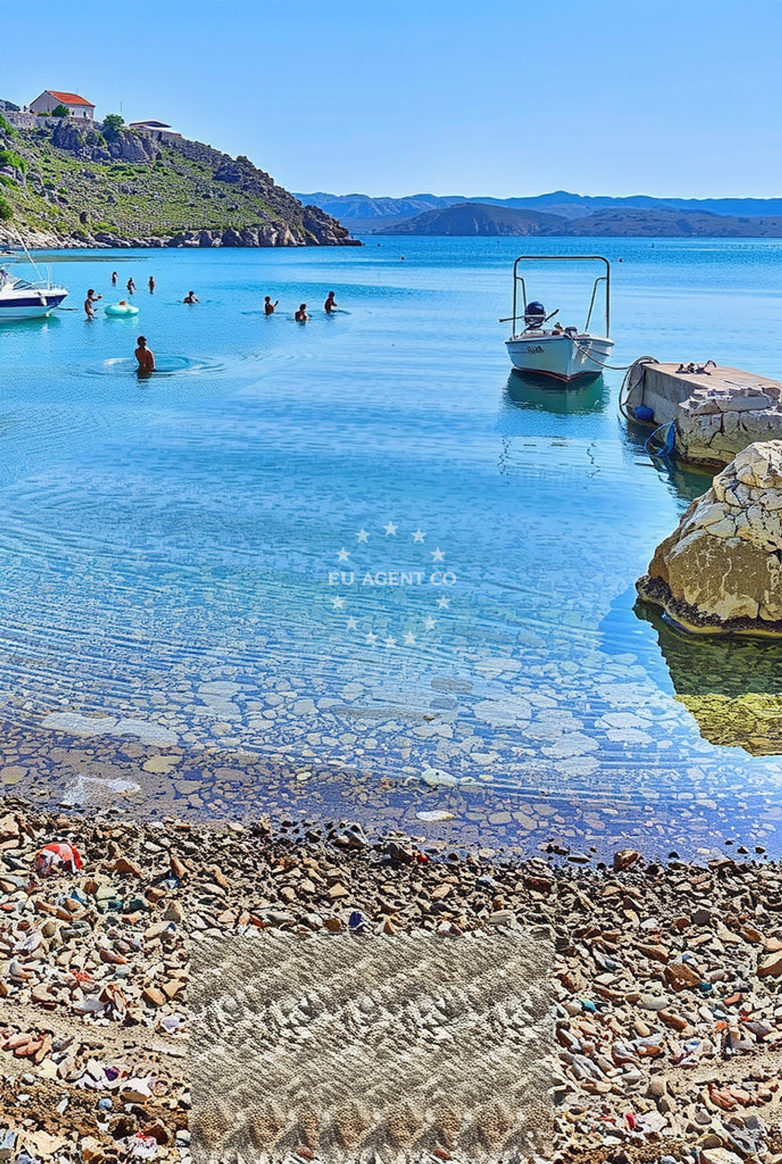 Sea and coastal view of Sveta Jelena, Cesarica Beach in Sveta Jelena