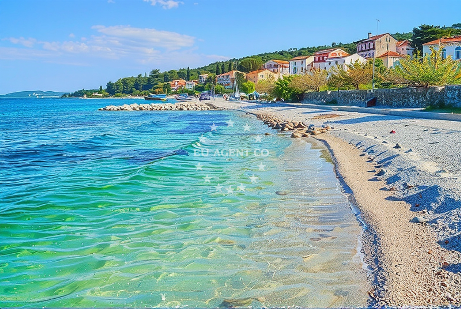 Overview of Sveta Mare istok, Slatine (Čiovo) Beach in Sveta Mare istok