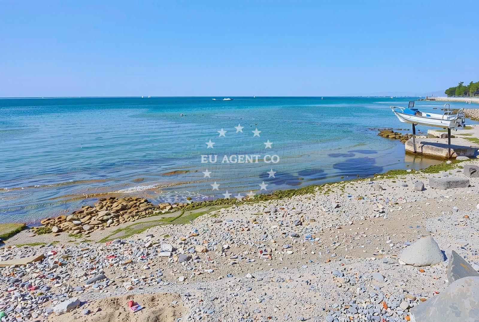 Sea and coastal view of Sveta Marija Magdalena, Zambratija Beach in Sveta Marija Magdalena