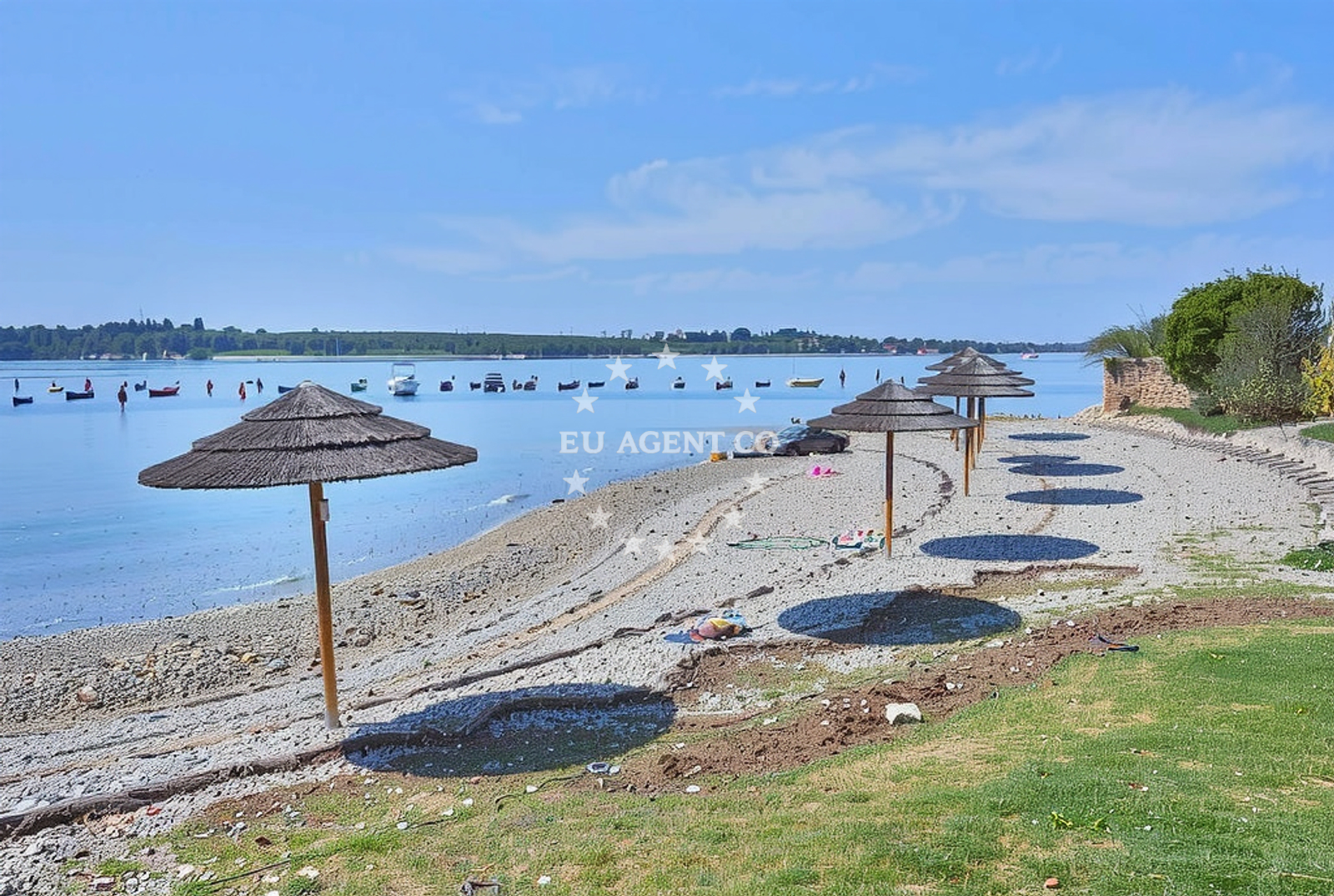 Sea and coastal view of Sveta Marina, Vabriga Beach in Sveta Marina