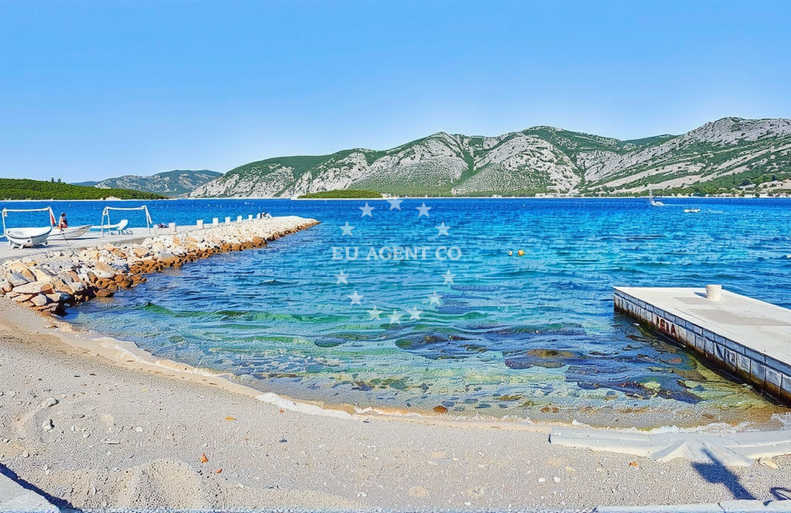 Beach facilities and surroundings at Sveta Terezija, Pupnat (Korčula) Beach in Sveta Terezija