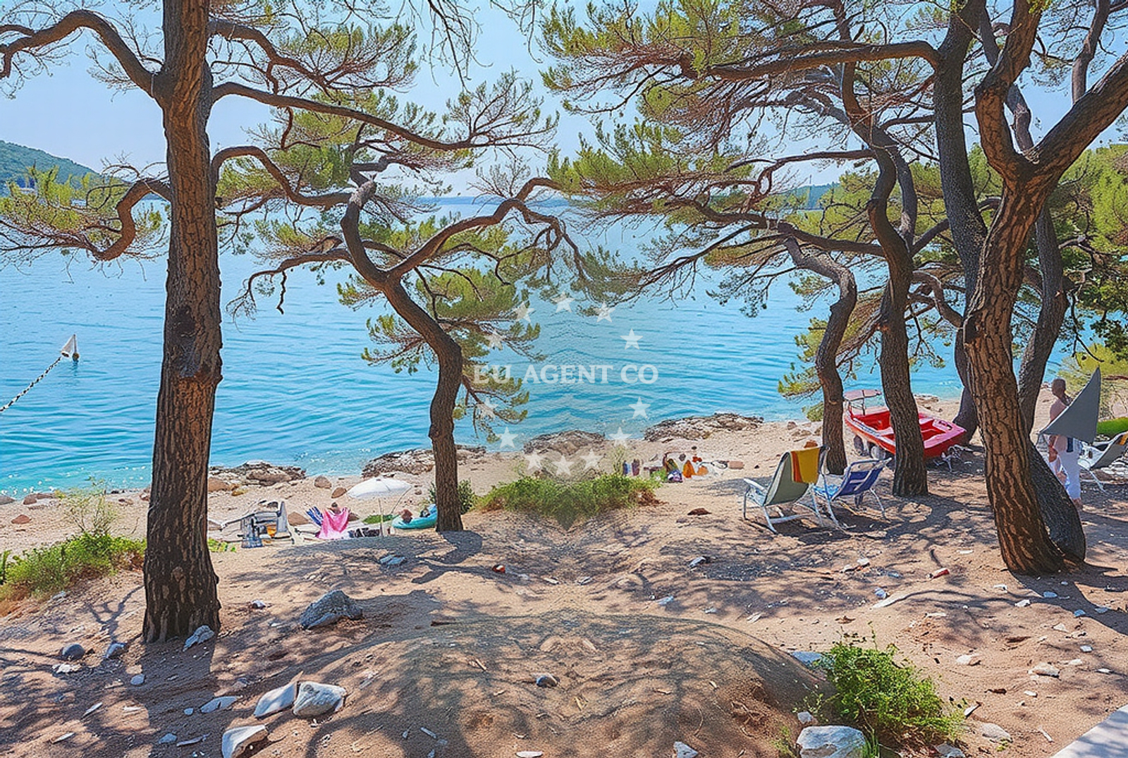 Shoreline and swimming area at Sveti Andrija, Tisno (Murter) Beach in Sveti Andrija