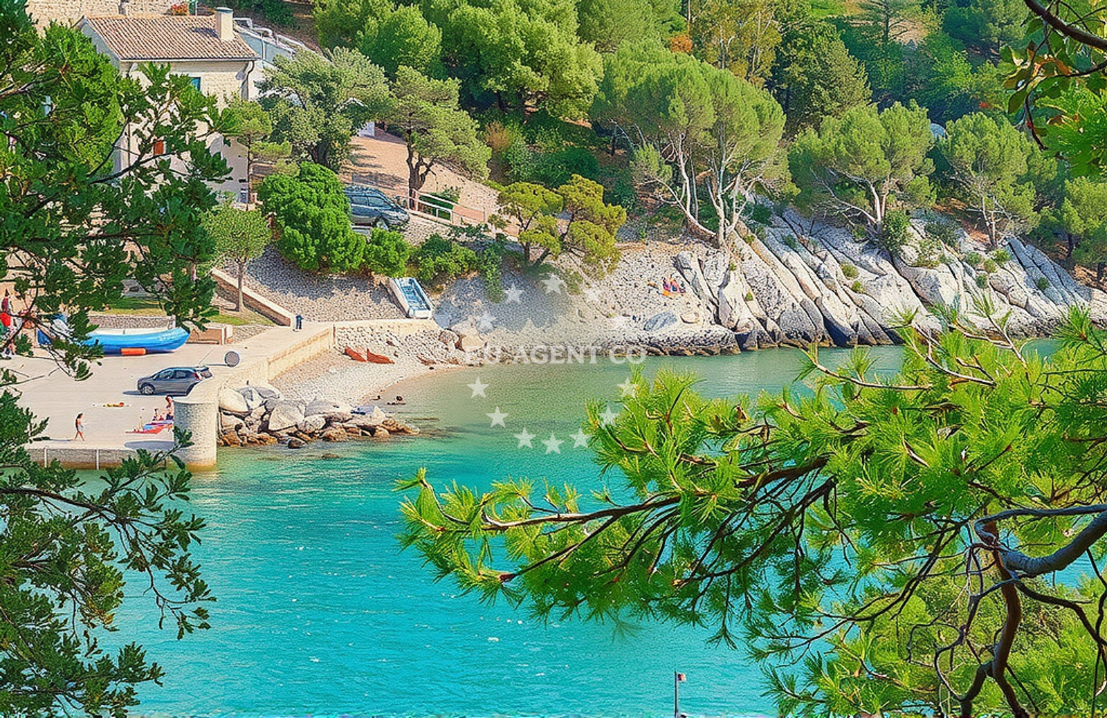 Shoreline and swimming area at Sveti Ante, Bogomolje (Hvar) Beach in Sveti Ante