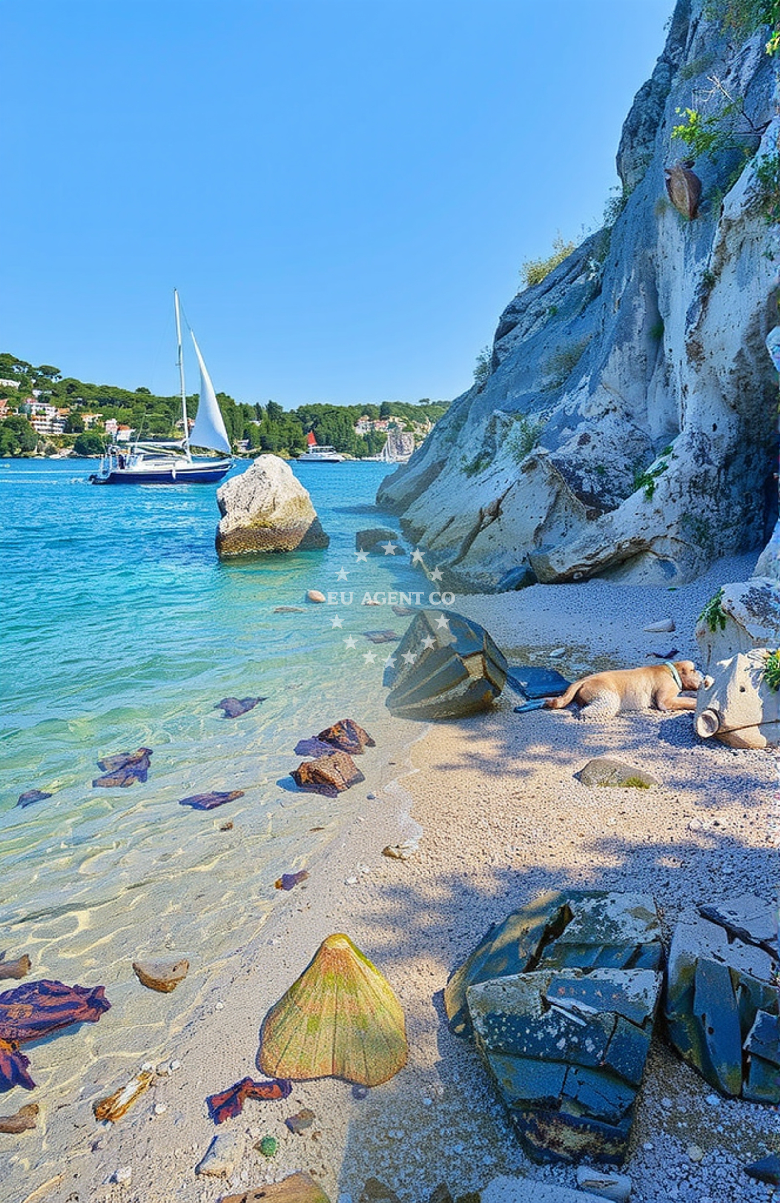 Sea and coastal view of Sveti Ante, Šibenik Beach in Sveti Ante