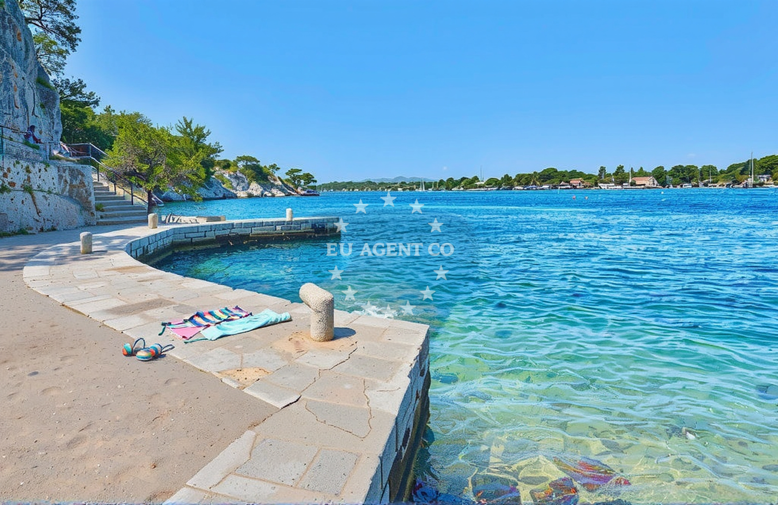 Beach facilities and surroundings at Sveti Ante, Šibenik Beach in Sveti Ante