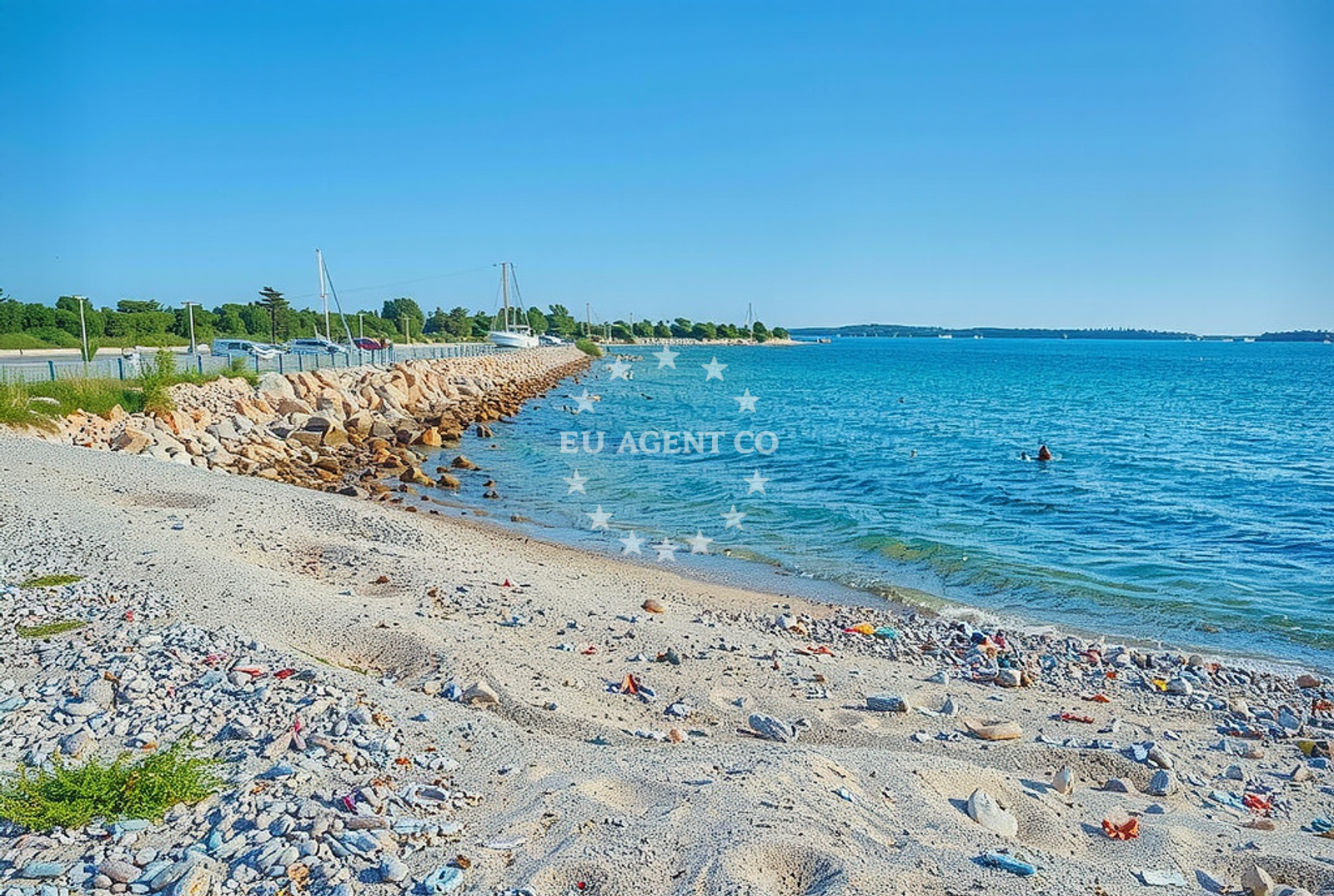 Shoreline and swimming area at Sveti Grgur, Peroj Beach in Sveti Grgur