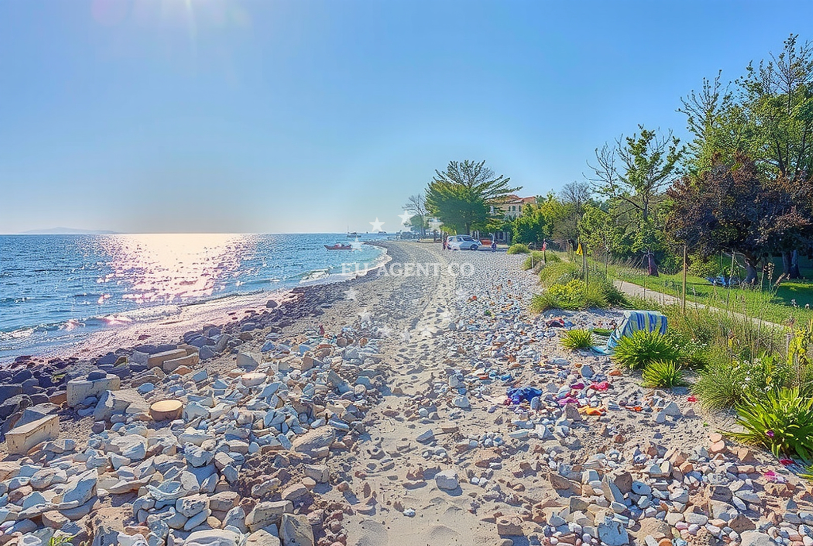 Sea and coastal view of Sveti Grgur, Peroj Beach in Sveti Grgur