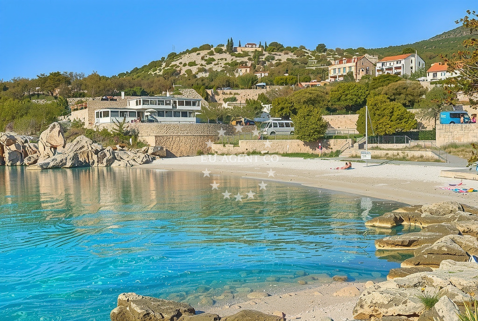 Shoreline and swimming area at Sveti Ilija sjever, Sibinj Krmpotski Beach in Sveti Ilija sjever