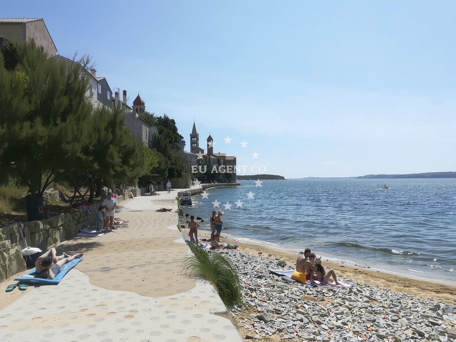 Shoreline and swimming area at Sveti Ivan beach in Ulica Rapske Brigade 20 3, Rab