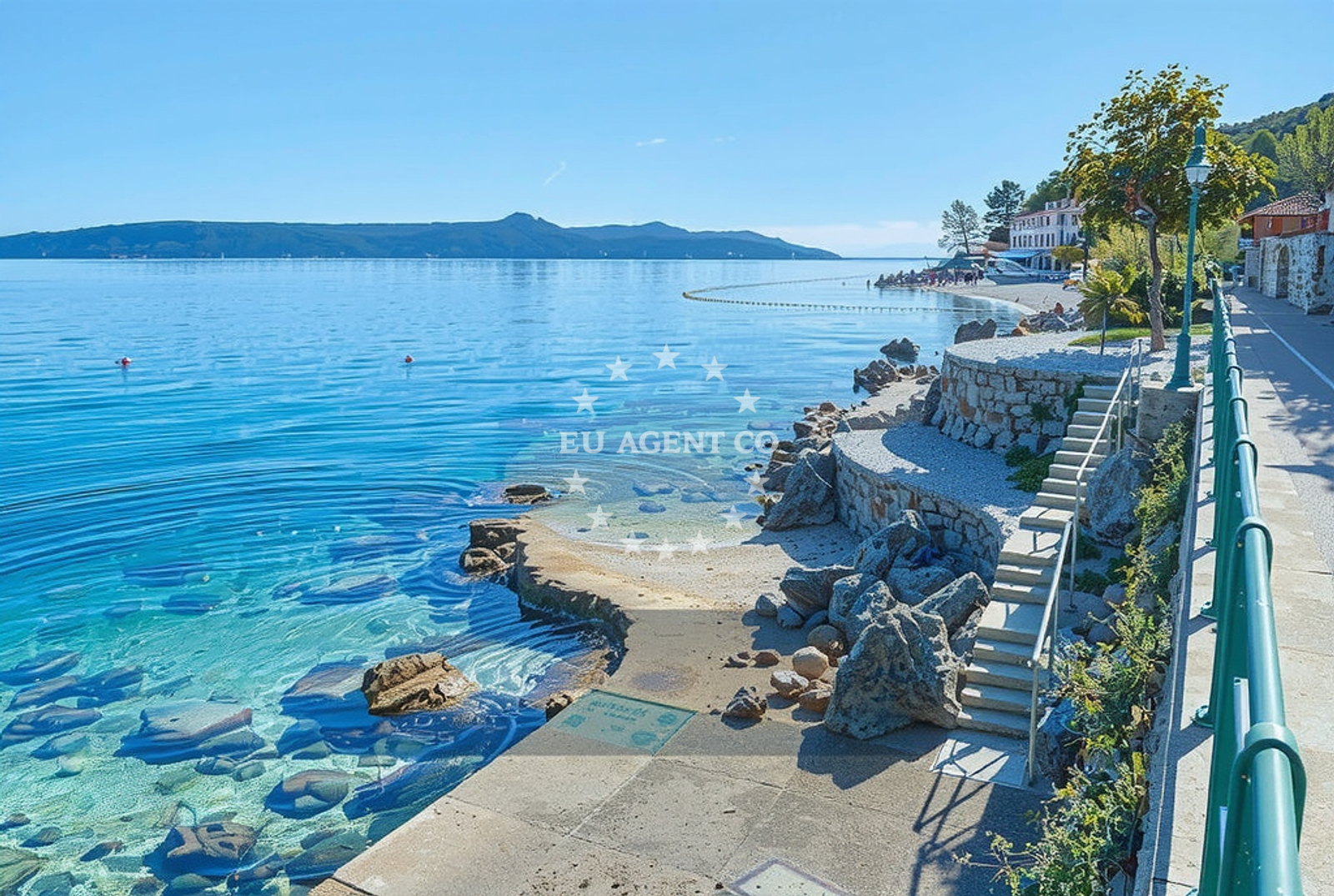 Sea and coastal view of Sveti Ivan istok, Mošćenička Draga Beach in Sveti Ivan istok