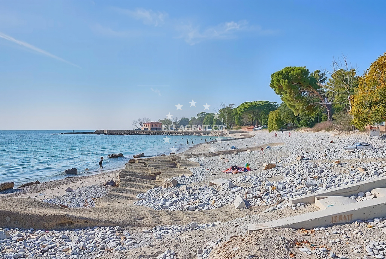 Sea and coastal view of Sveti Ivan jug, Križine Beach in Sveti Ivan jug