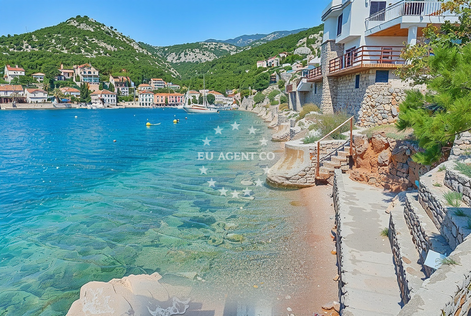 Shoreline and swimming area at Sveti Jakov jug, Starigrad (Senj) Beach in Sveti Jakov jug
