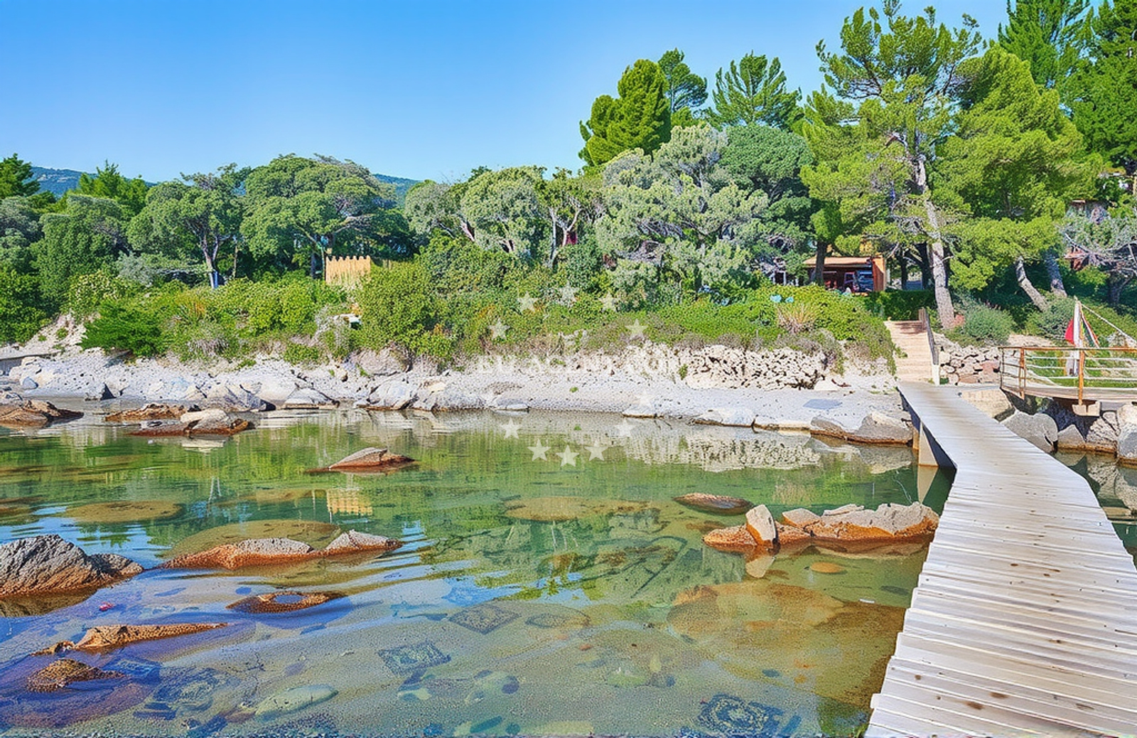 Sea and coastal view of Sveti Jakov jug, Sveti Jakov (Lošinj) Beach in Sveti Jakov jug
