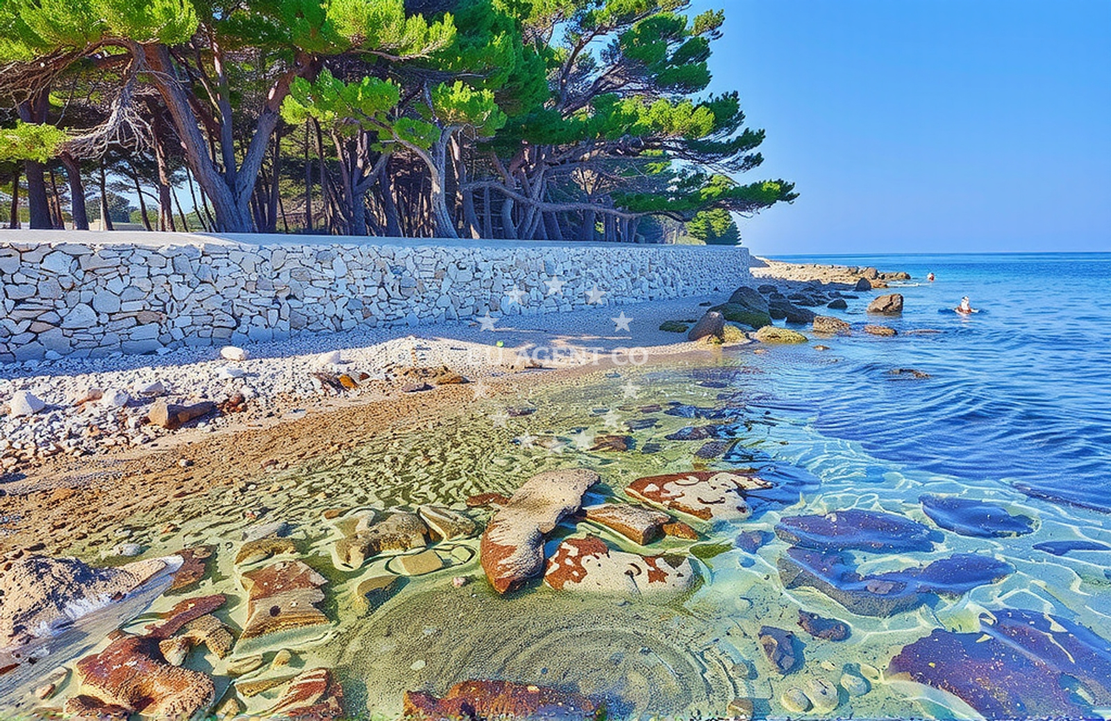 Beach facilities and surroundings at Sveti Jeronim sjever, Ugljan (Ugljan) Beach in Sveti Jeronim sjever