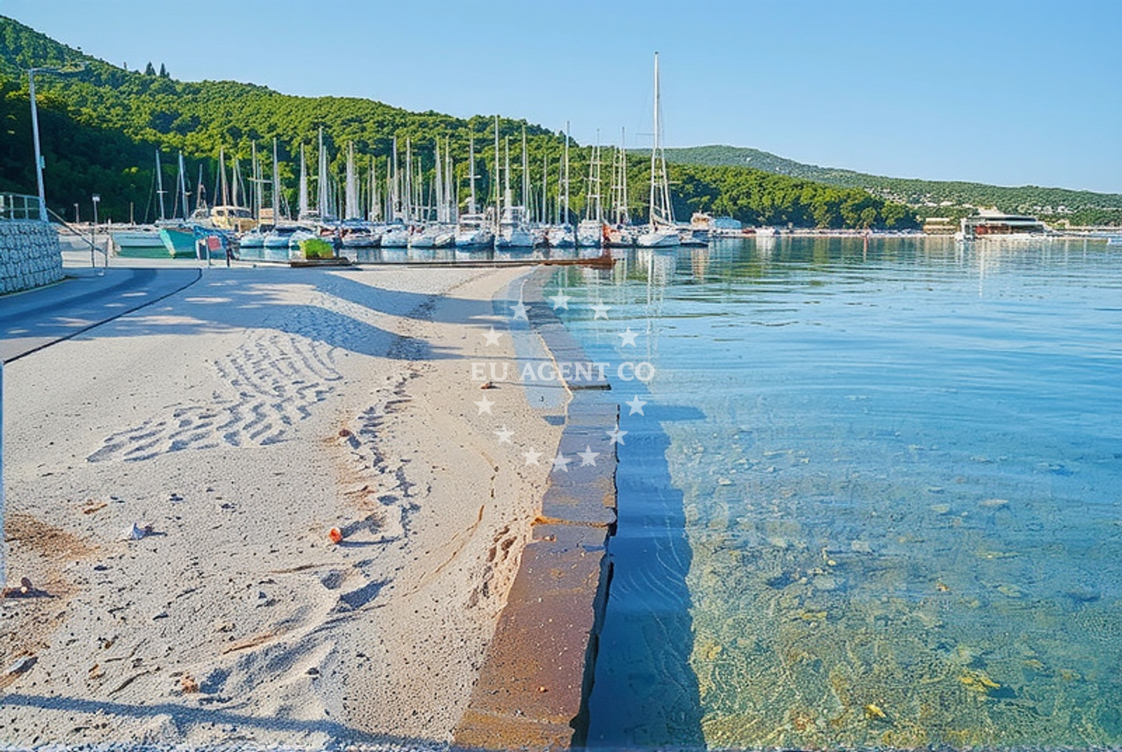 Sea and coastal view of Sveti Jeronim, Slano Beach in Sveti Jeronim