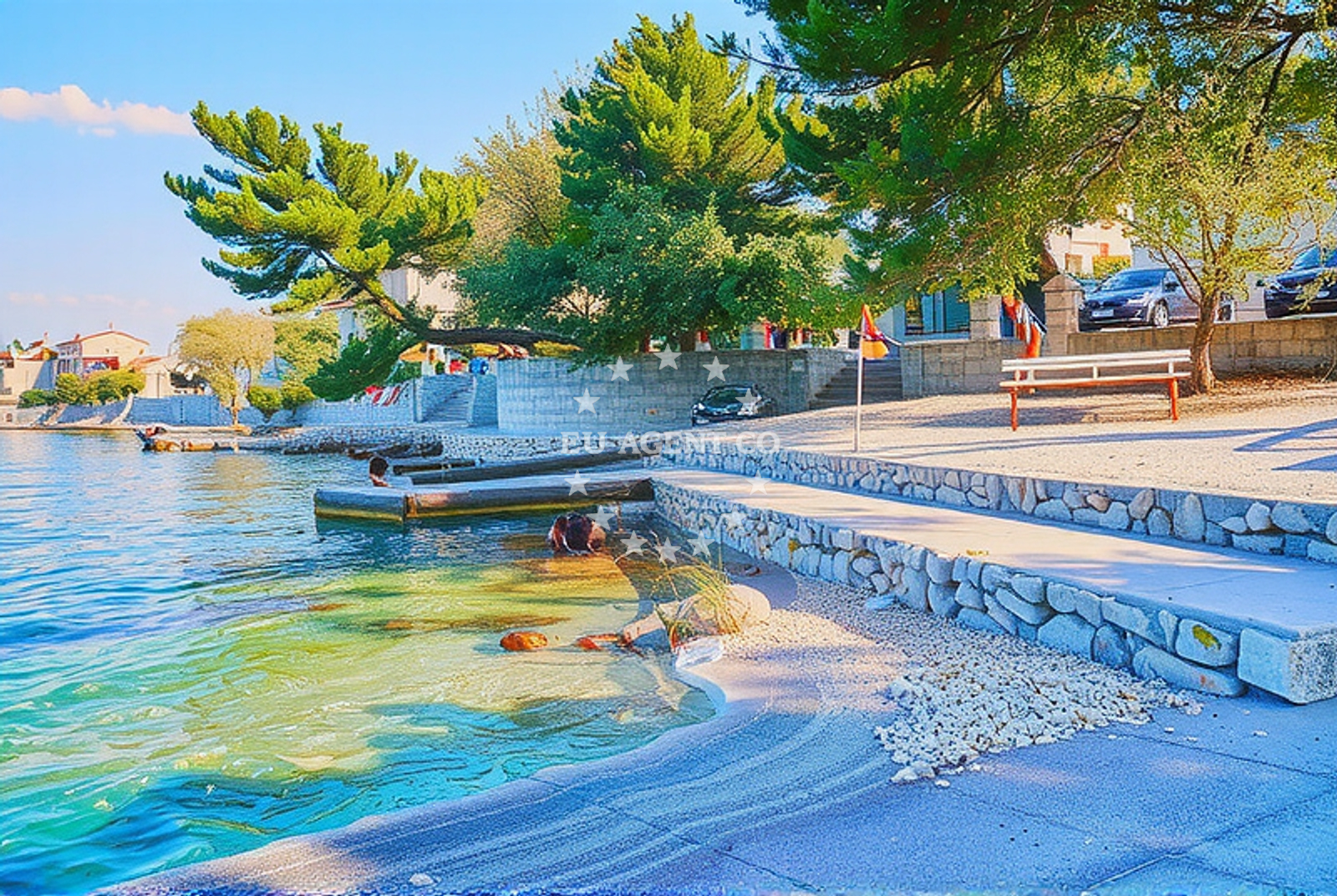 Shoreline and swimming area at Sveti Križ istok, Arbanija (Čiovo) Beach.net in Sveti Križ istok