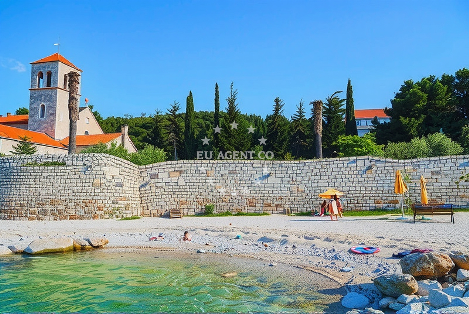 Shoreline and swimming area at Sveti Križ zapad, Arbanija (Čiovo) Beach.net in Sveti Križ zapad