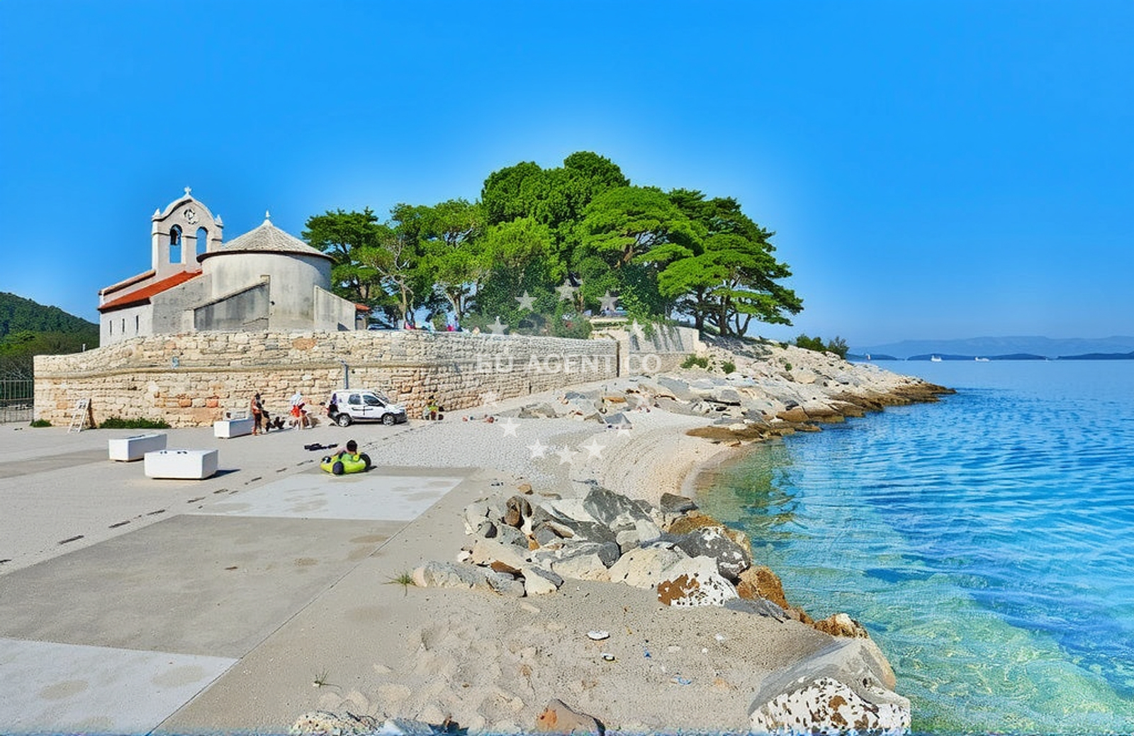 Shoreline and swimming area at Sveti Pelegrin, Savar (Dugi otok) Beach.net in Sveti Pelegrin