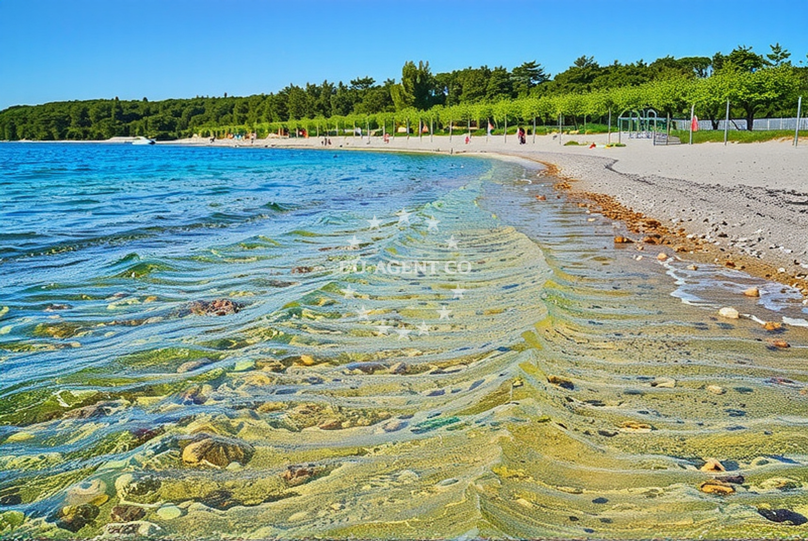 Shoreline and swimming area at Sveti Petar jug, Kožino Beach.net in Sveti Petar jug