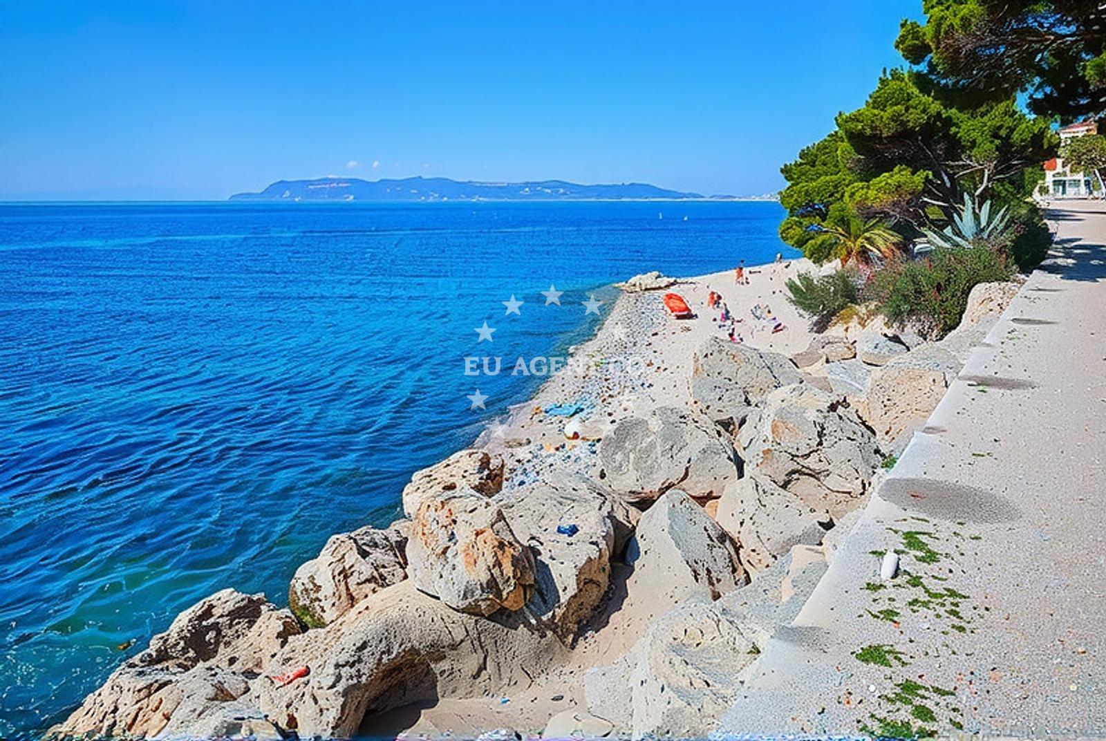 Sea and coastal view of Sveti Petar jug, Makarska Beach.net in Sveti Petar jug