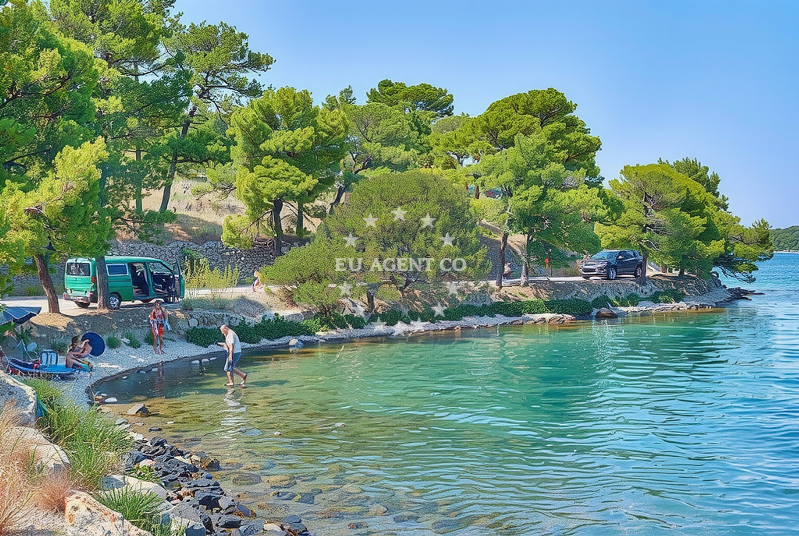 Shoreline and swimming area at Sveti Petar zapad, Šibenik Beach.net in Sveti Petar zapad