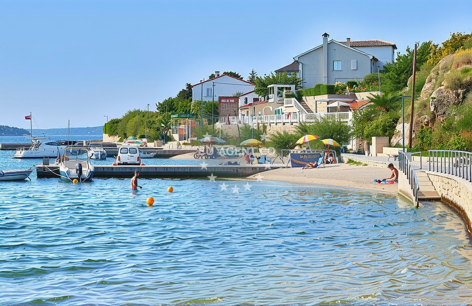 Shoreline and swimming area at Sveti Stjepan, Barbat na Rabu (Rab) in Sveti Stjepan