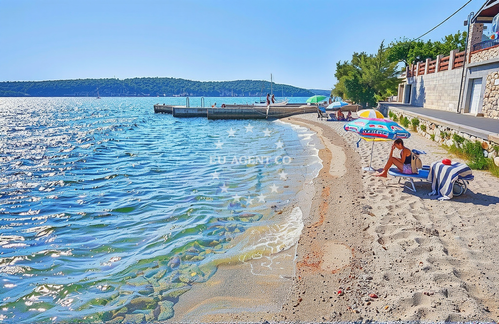 Sea and coastal view of Sveti Stjepan, Barbat na Rabu (Rab) in Sveti Stjepan
