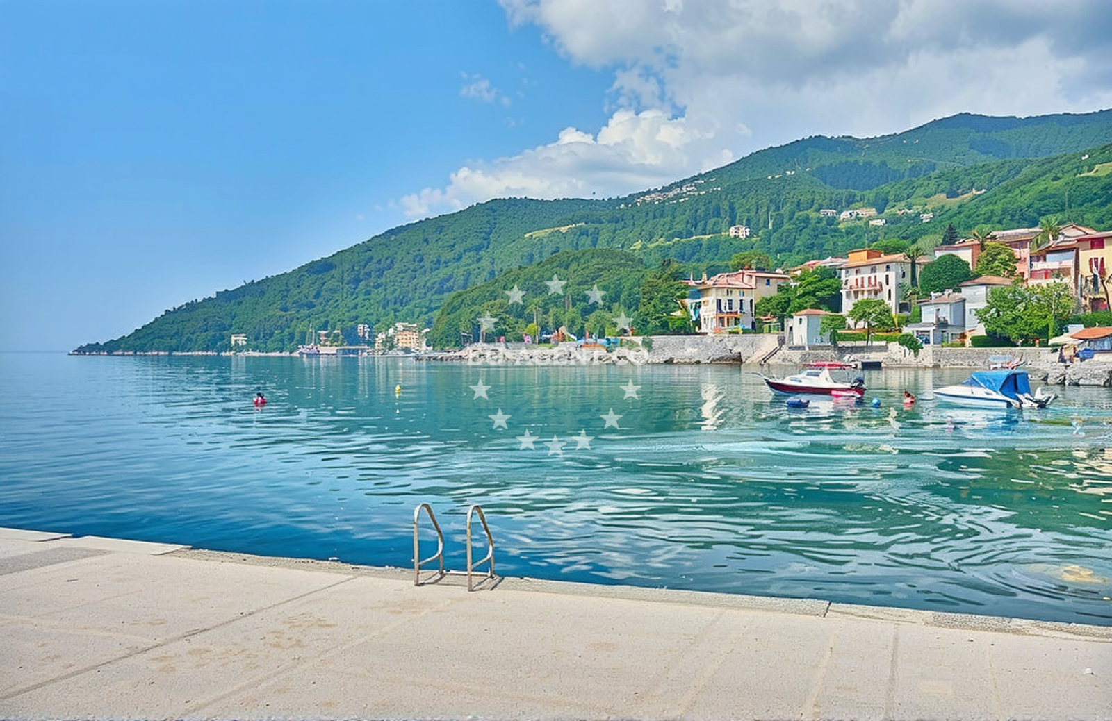 Shoreline and swimming area at Sveto Trojstvo, Lovran in Sveto Trojstvo