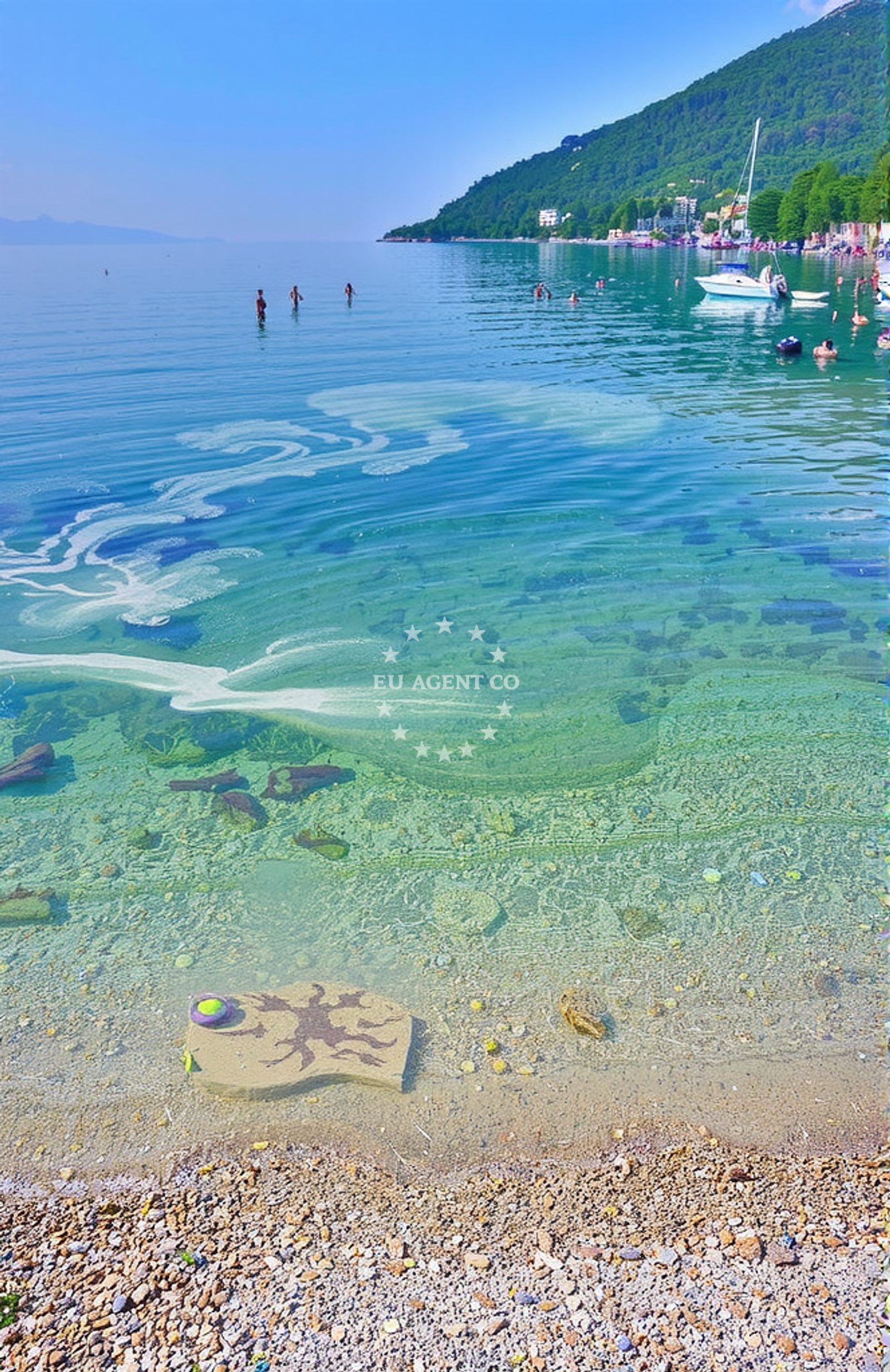 Sea and coastal view of Sveto Trojstvo, Lovran in Sveto Trojstvo