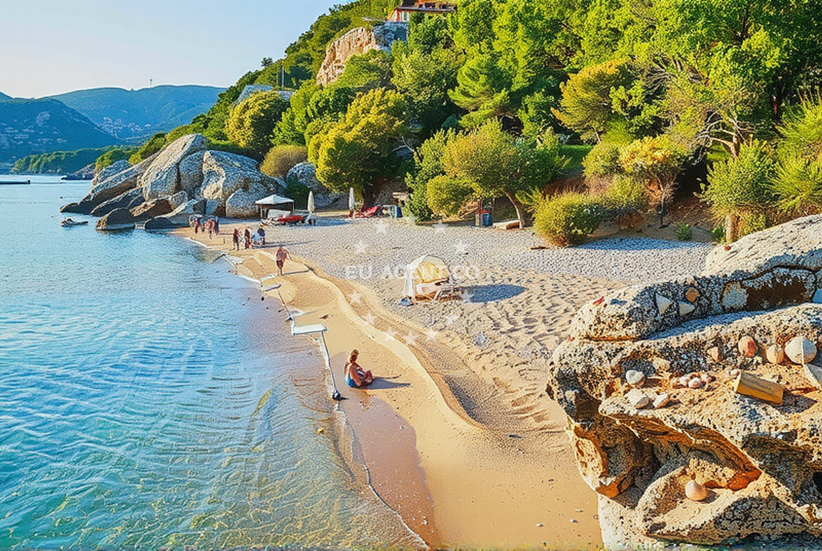 Beach facilities and surroundings at Svi sveti, Stara Baška (Krk) in Svi sveti