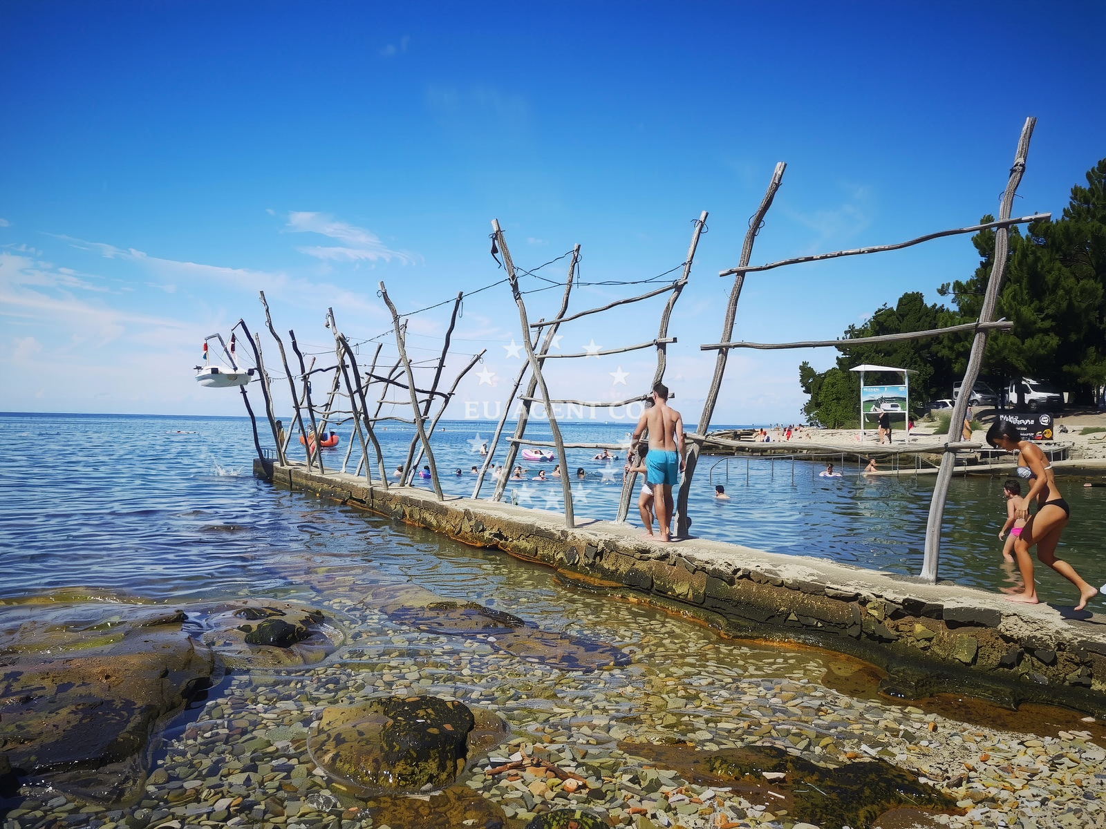 Sea and coastal view of Svjetionik beach in Pineta 1, Savudrija
