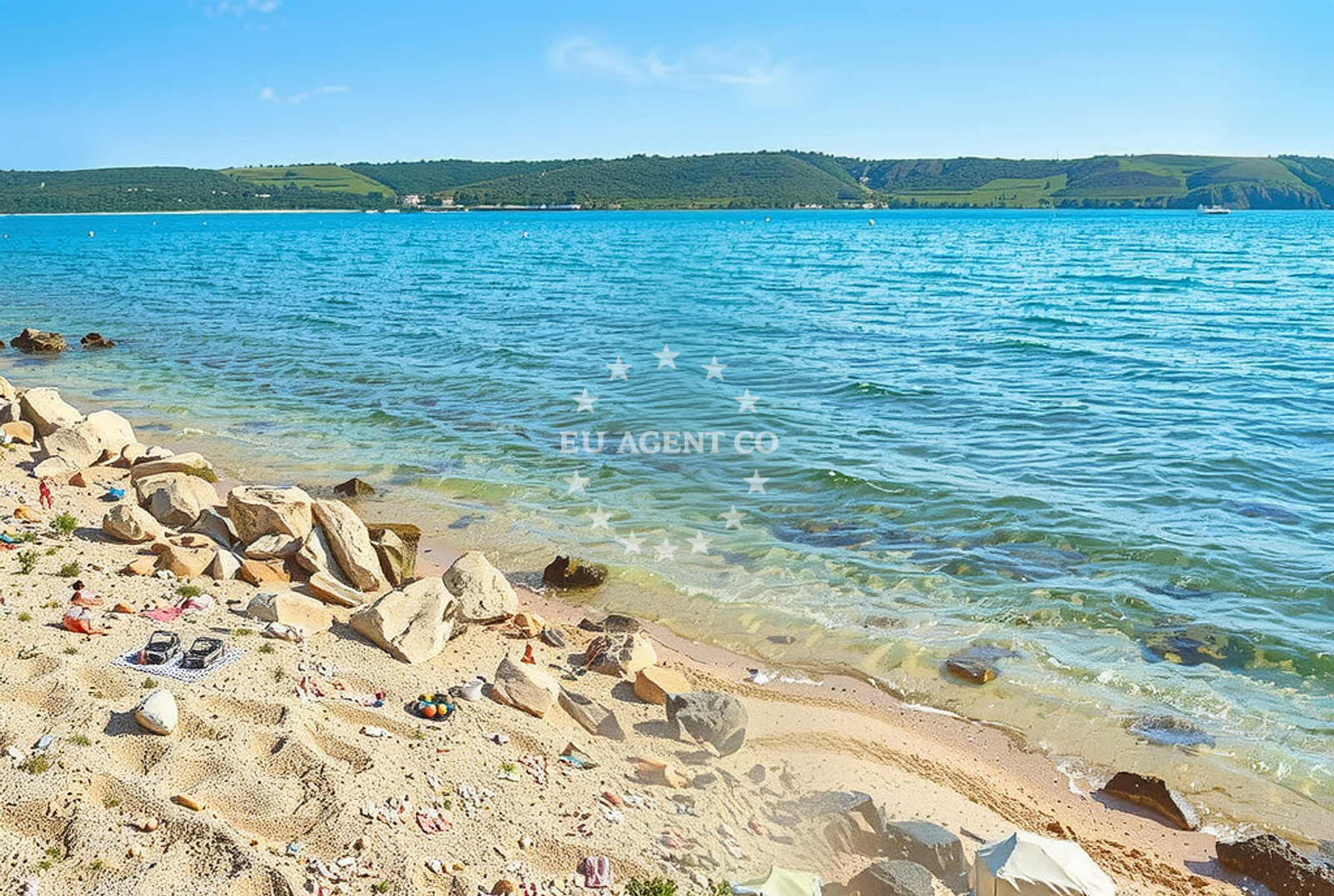 Sea and coastal view of Tabari (dog beach), Rtina in Tabari (plaža za pse)