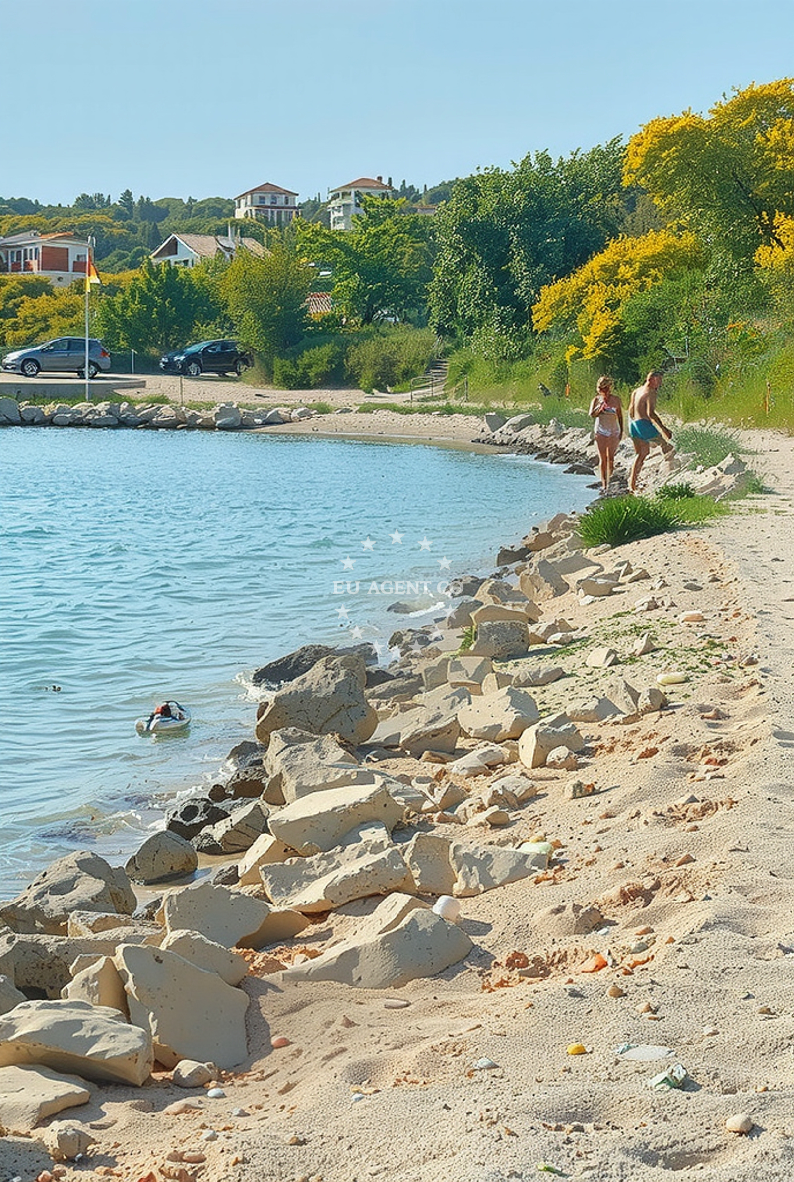 Beach facilities and surroundings at Tabari (dog beach), Rtina in Tabari (plaža za pse)