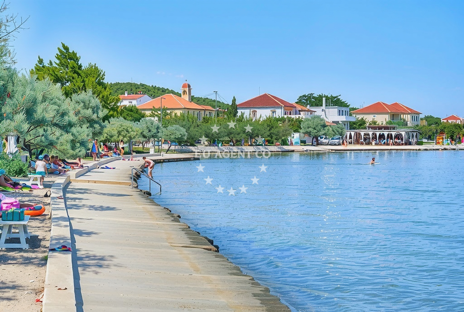 Beach facilities and surroundings at Taline, Mrljane (Pašman) in Taline